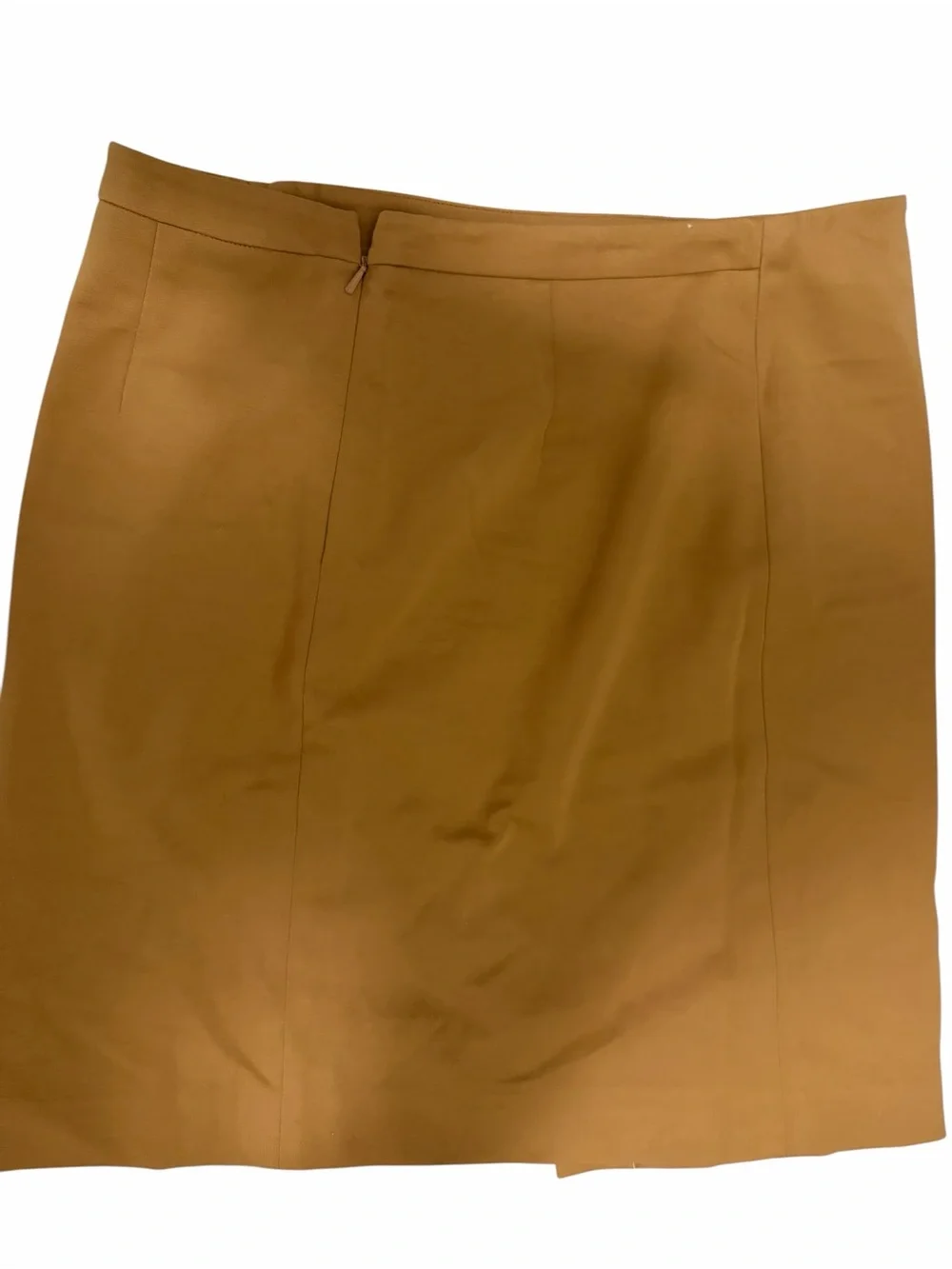 Ava & Aiden Tan Asymmetrical Zipper Mini Skirt 0